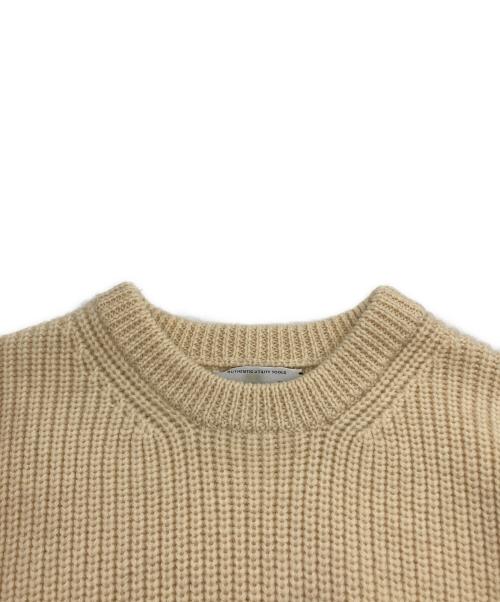 YAECA（ヤエカ）YAECA (ヤエカ) 3G Wool Knit Crew Neck ベージュ サイズ:Lの古着・服飾アイテム