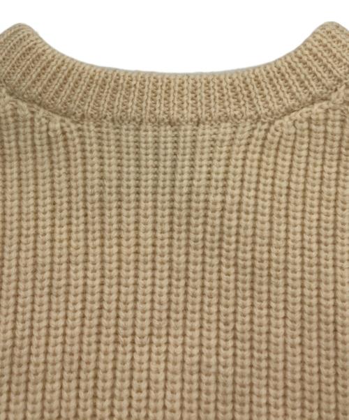 YAECA（ヤエカ）YAECA (ヤエカ) 3G Wool Knit Crew Neck ベージュ サイズ:Lの古着・服飾アイテム