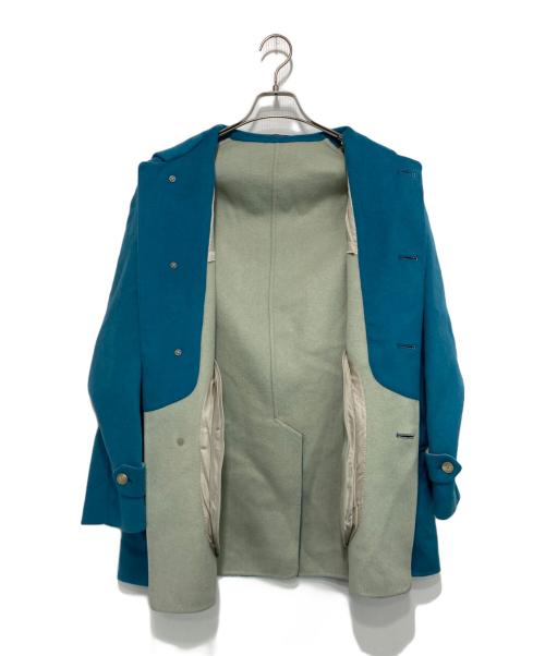 SHIPS（シップス）SHIPS (シップス) ダブルフェイス ターコイズブルー ソリッド カーコート ブルー サイズ:Sの古着・服飾アイテム
