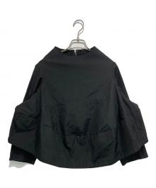 COMME des GARCONS（コムデギャルソン）の古着「ワイドカットオフブラウス」｜ブラック