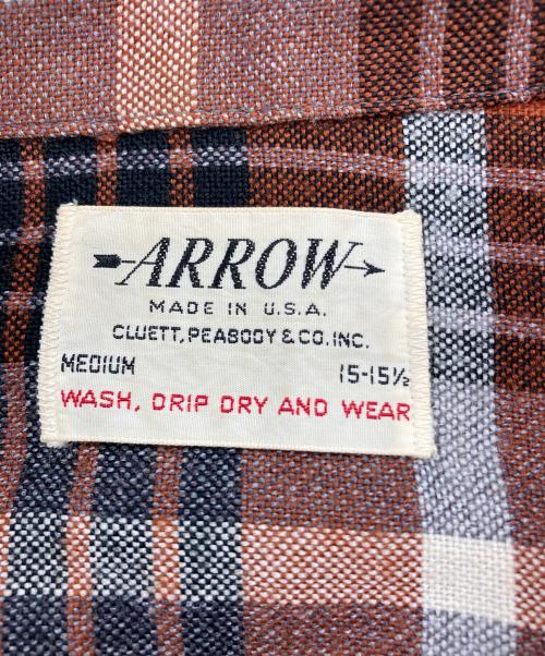 ARROW（アロー）ARROW (アロー) 【古着】60'sチェックシャツ ブラウン サイズ:Ｍ 15-15 1/2の古着・服飾アイテム