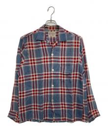 TOWN CRAFT（タウンクラフト）の古着「【古着】60’sチェックオープンカラーシャツ」｜ブルー×レッド