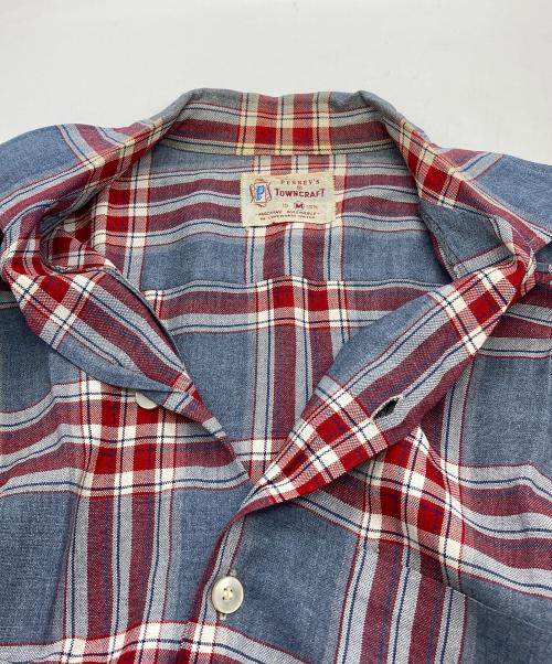 TOWN CRAFT（タウンクラフト）TOWN CRAFT (タウンクラフト) 【古着】60’sチェックオープンカラーシャツ ブルー×レッド サイズ:Ｍ　（15-1/2）の古着・服飾アイテム