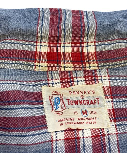 TOWN CRAFT（タウンクラフト）TOWN CRAFT (タウンクラフト) 【古着】60’sチェックオープンカラーシャツ ブルー×レッド サイズ:Ｍ　（15-1/2）の古着・服飾アイテム