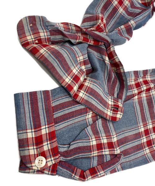 TOWN CRAFT（タウンクラフト）TOWN CRAFT (タウンクラフト) 【古着】60’sチェックオープンカラーシャツ ブルー×レッド サイズ:Ｍ　（15-1/2）の古着・服飾アイテム