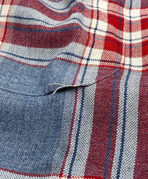 TOWN CRAFT（タウンクラフト）TOWN CRAFT (タウンクラフト) 【古着】60’sチェックオープンカラーシャツ ブルー×レッド サイズ:Ｍ　（15-1/2）の古着・服飾アイテム