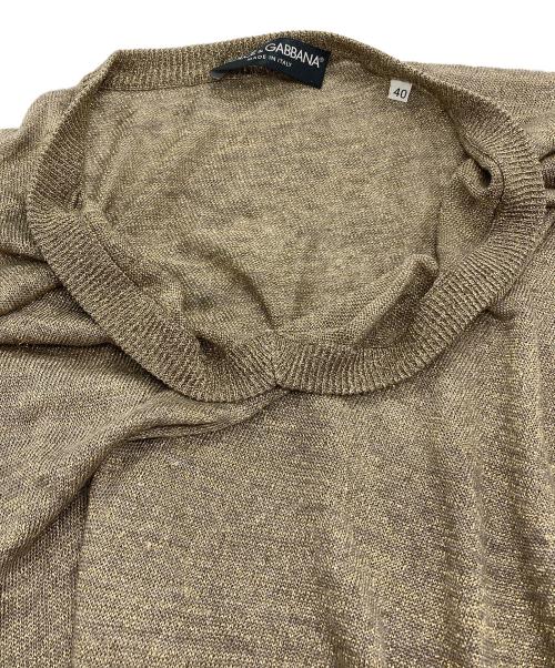 DOLCE & GABBANA（ドルチェ＆ガッバーナ）DOLCE & GABBANA (ドルチェ＆ガッバーナ) ラメVネックニット グレー×ゴールド サイズ:40の古着・服飾アイテム