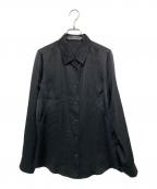 ISSEY MIYAKEイッセイミヤケ）の古着「サテンシャツ」｜ブラック