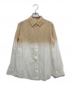 ISSEY MIYAKEイッセイミヤケ）の古着「グラデーションシャツ」｜ベージュ×ホワイト