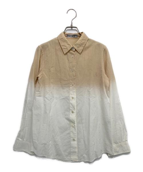 ISSEY MIYAKE（イッセイミヤケ）ISSEY MIYAKE (イッセイミヤケ) グラデーションシャツ ベージュ×ホワイト サイズ:2の古着・服飾アイテム