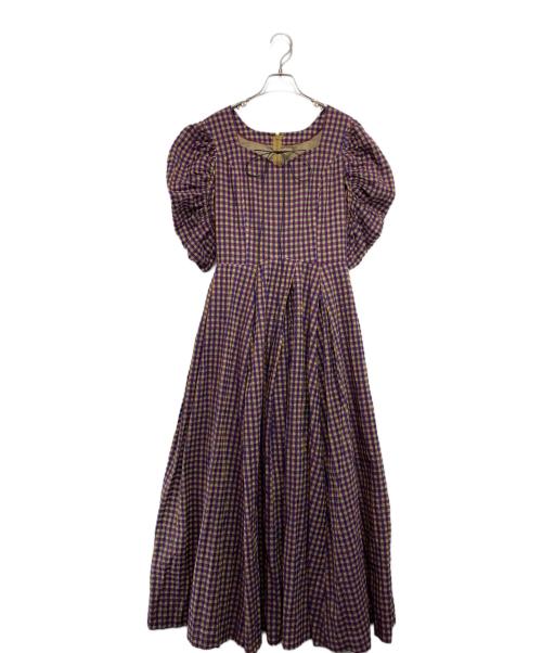 Ameri（アメリ）Ameri (アメリ) SEERSUCKER VOLUME HEM DRESS パープル サイズ:Sの古着・服飾アイテム