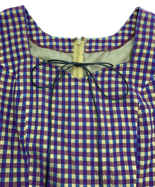 Ameri（アメリ）Ameri (アメリ) SEERSUCKER VOLUME HEM DRESS パープル サイズ:Sの古着・服飾アイテム