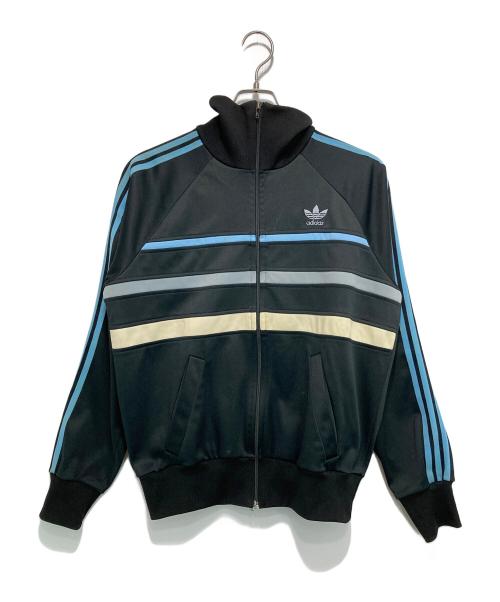 adidas（アディダス）adidas (アディダス) トラックジャケット ブラック×ブルー サイズ:Mの古着・服飾アイテム