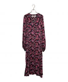 sara mallika（サラマリカ）の古着「花柄長袖ワンピース」｜ブラック