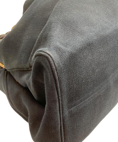 BOTTEGA VENETA（ボッテガベネタ）BOTTEGA VENETA (ボッテガベネタ) キャンバストートバッグ ネイビー×ブラックの古着・服飾アイテム