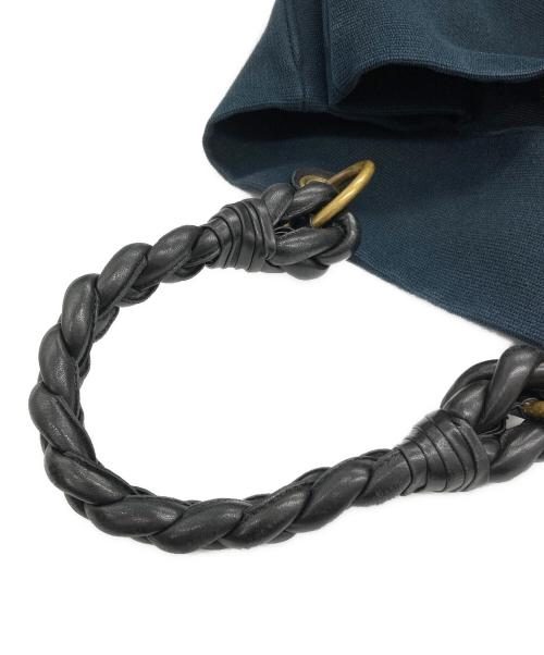 BOTTEGA VENETA（ボッテガベネタ）BOTTEGA VENETA (ボッテガベネタ) キャンバストートバッグ ネイビー×ブラックの古着・服飾アイテム