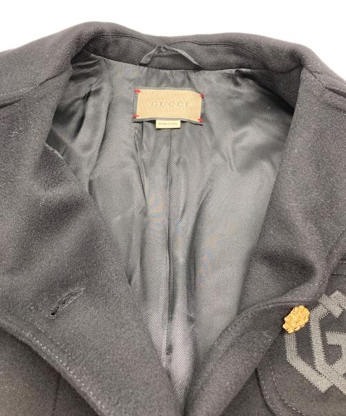 GUCCI（グッチ）GUCCI (グッチ) GG刺繍 ウールコート ブラック サイズ:42の古着・服飾アイテム