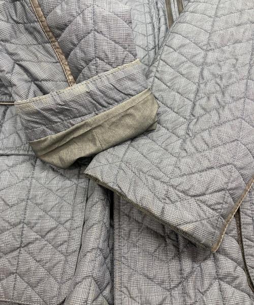 BRIONI（ブリオーニ）BRIONI (ブリオーニ) レザートリミングキルティングコート ネイビー サイズ:XLの古着・服飾アイテム