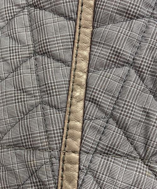 BRIONI（ブリオーニ）BRIONI (ブリオーニ) レザートリミングキルティングコート ネイビー サイズ:XLの古着・服飾アイテム