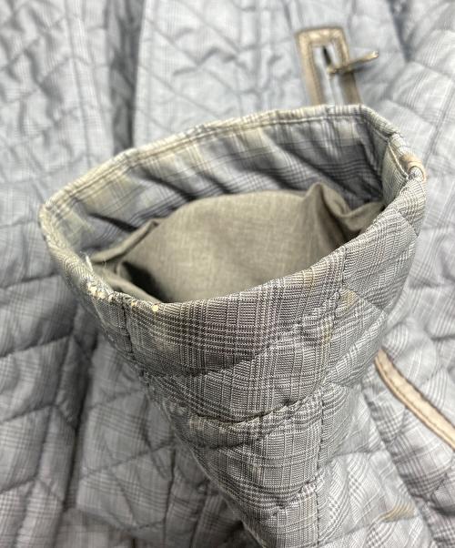 BRIONI（ブリオーニ）BRIONI (ブリオーニ) レザートリミングキルティングコート ネイビー サイズ:XLの古着・服飾アイテム