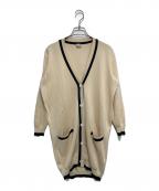 HERMESエルメス）の古着「シルクカシミヤVネックロングカーディガン」｜ベージュ×ネイビー