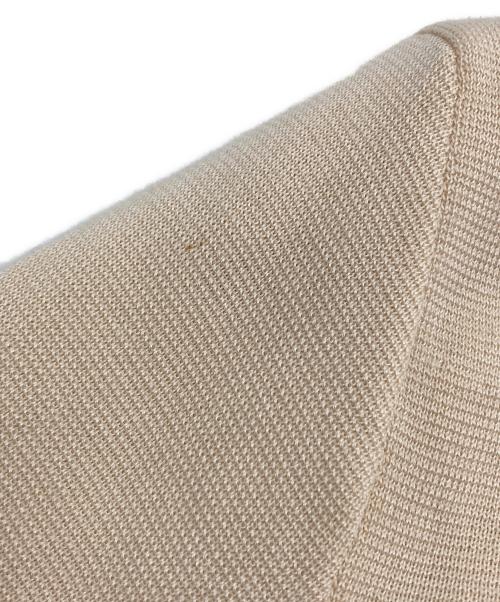 HERMES（エルメス）HERMES (エルメス) シルクカシミヤVネックロングカーディガン ベージュ×ネイビー サイズ:36 (S)の古着・服飾アイテム