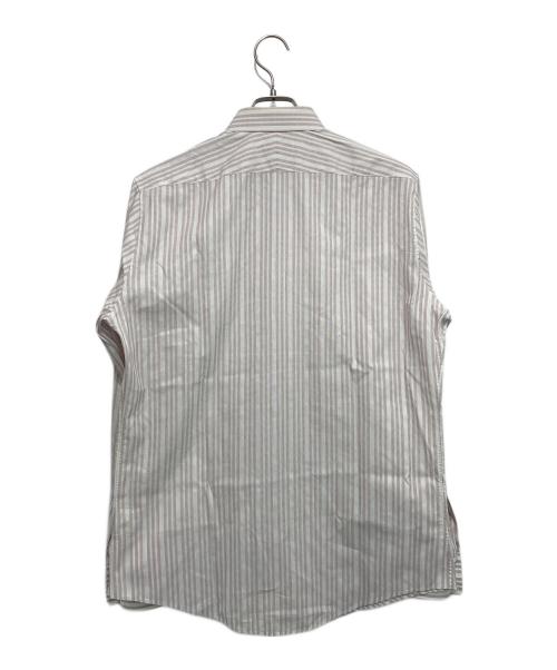 HERMES（エルメス）HERMES (エルメス) セリエボタン ストライプシャツ ホワイト×レッド サイズ:16/41の古着・服飾アイテム
