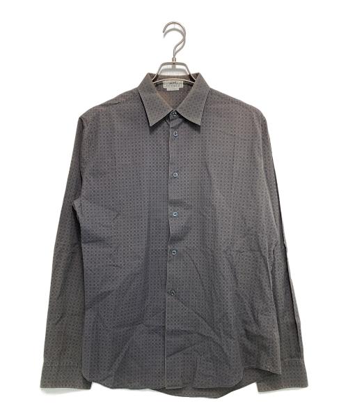 HERMES（エルメス）HERMES (エルメス) シェーヌダンクル柄 セリエボタンシャツ ブラック サイズ:16/41の古着・服飾アイテム