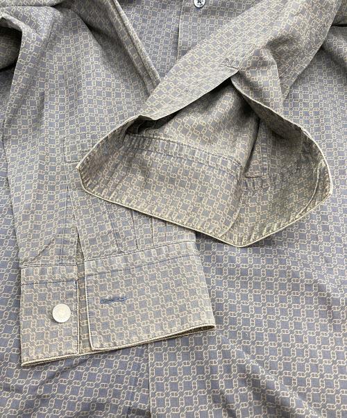 HERMES（エルメス）HERMES (エルメス) シェーヌダンクル柄 セリエボタンシャツ ブラック サイズ:16/41の古着・服飾アイテム