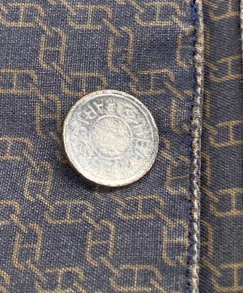 HERMES（エルメス）HERMES (エルメス) シェーヌダンクル柄 セリエボタンシャツ ブラック サイズ:16/41の古着・服飾アイテム