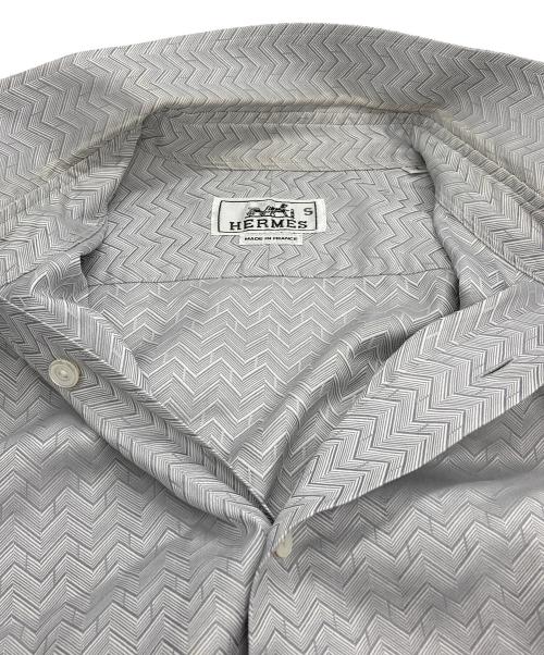 HERMES（エルメス）HERMES (エルメス) セリエボタン 総柄シャツ グレー サイズ:16/41の古着・服飾アイテム
