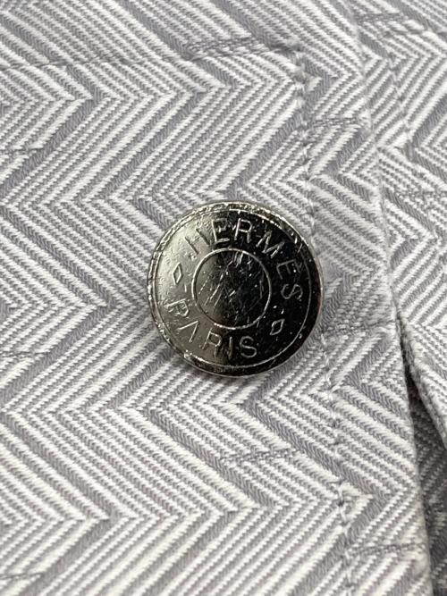 HERMES（エルメス）HERMES (エルメス) セリエボタン 総柄シャツ グレー サイズ:16/41の古着・服飾アイテム