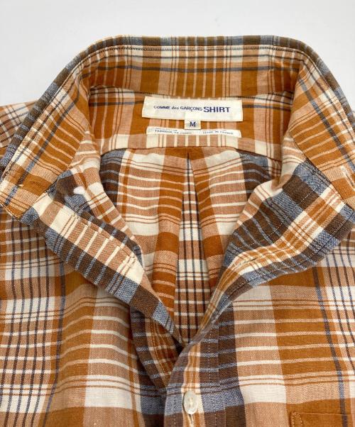 COMME des GARCONS SHIRT（コムデギャルソンシャツ）COMME des GARCONS SHIRT (コムデギャルソンシャツ) ボタンダウンチェックシャツ オレンジ サイズ:Mの古着・服飾アイテム