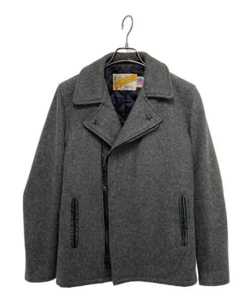 Schott（ショット）Schott (ショット) メルトンライダースジャケット グレー サイズ:ｌの古着・服飾アイテム