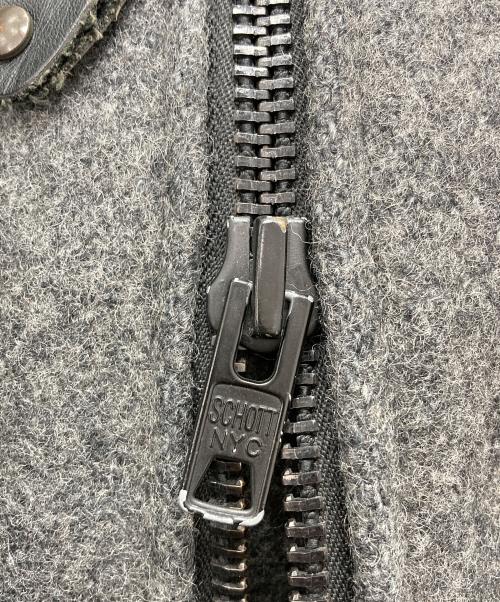 Schott（ショット）Schott (ショット) メルトンライダースジャケット グレー サイズ:ｌの古着・服飾アイテム