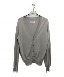 Maison Margiela 14（メゾンマルジェラ 14）の古着「コットンウール エルボーパッチ Vネックカーディガン」｜グレー