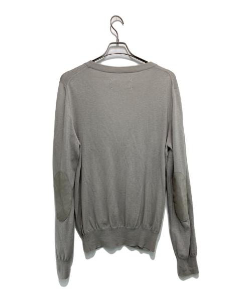 Maison Margiela 14（メゾンマルジェラ 14）Maison Margiela 14 (メゾンマルジェラ 14) コットンウール エルボーパッチ Vネックカーディガン グレー サイズ:Mの古着・服飾アイテム