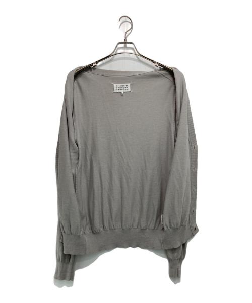 Maison Margiela 14（メゾンマルジェラ 14）Maison Margiela 14 (メゾンマルジェラ 14) コットンウール エルボーパッチ Vネックカーディガン グレー サイズ:Mの古着・服飾アイテム
