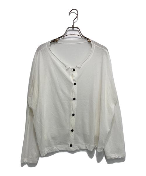 Y's（ワイズ）Y's (ワイズ) 硬撚り ジャージー カーディガン ホワイト サイズ:2の古着・服飾アイテム
