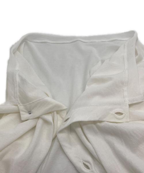 Y's（ワイズ）Y's (ワイズ) 硬撚り ジャージー カーディガン ホワイト サイズ:2の古着・服飾アイテム