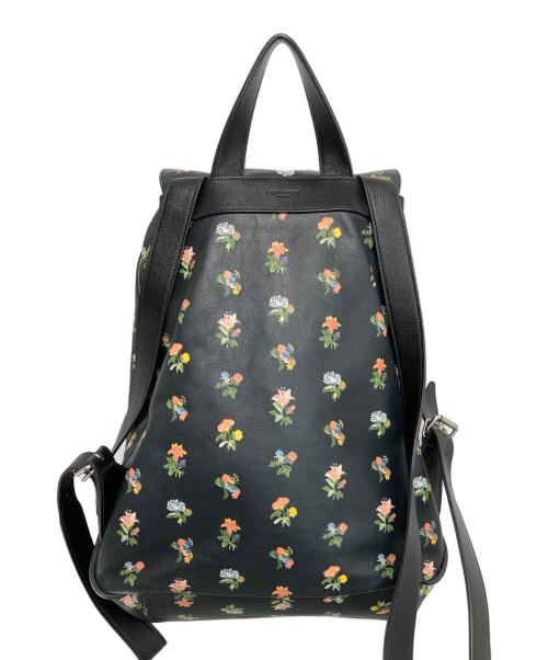 Saint Laurent Paris（サンローランパリ）Saint Laurent Paris (サンローランパリ) レザー フローラル リュック ブラックの古着・服飾アイテム