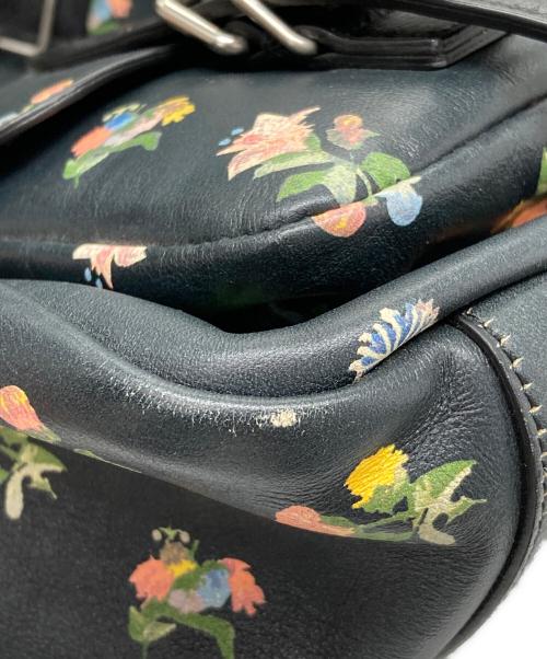Saint Laurent Paris（サンローランパリ）Saint Laurent Paris (サンローランパリ) レザー フローラル リュック ブラックの古着・服飾アイテム