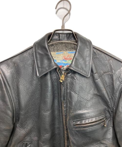 Aero LEATHER（エアロレザー）Aero LEATHER (エアロレザー) Halfbelt ハーフベルトホースハイド レザージャケット ブラック サイズ:34の古着・服飾アイテム