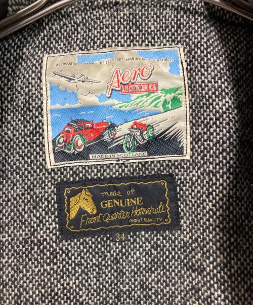 Aero LEATHER（エアロレザー）Aero LEATHER (エアロレザー) Halfbelt ハーフベルトホースハイド レザージャケット ブラック サイズ:34の古着・服飾アイテム