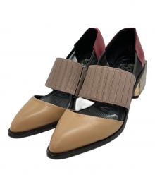 mabataki（マバタキ）の古着「フラワーヒールサンダル」｜ベージュ