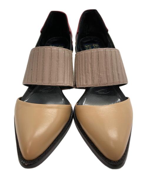 mabataki（マバタキ）mabataki (マバタキ) フラワーヒールサンダル ベージュ サイズ:37の古着・服飾アイテム