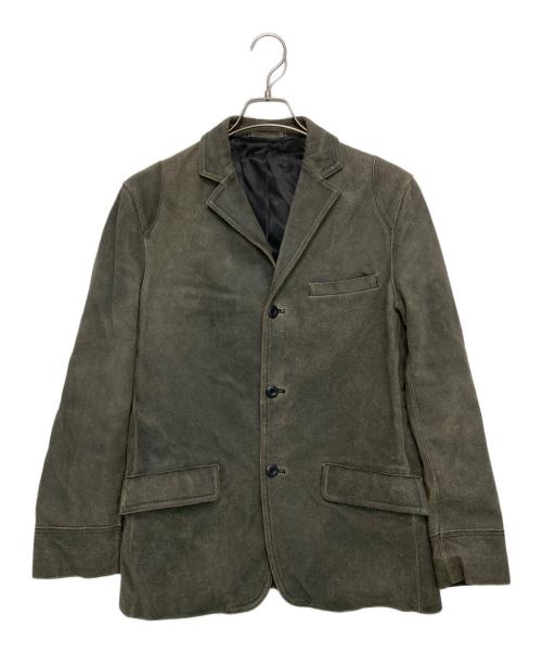 PPFM（ピーピーエフエム）PPFM (ピーピーエフエム) カウレザー3Bジャケット グレー サイズ:Mの古着・服飾アイテム