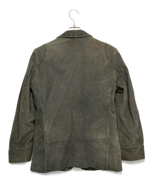 PPFM（ピーピーエフエム）PPFM (ピーピーエフエム) カウレザー3Bジャケット グレー サイズ:Mの古着・服飾アイテム