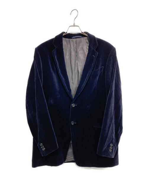 ARMANI COLLEZIONI（アルマーニ コレツィオーニ）ARMANI COLLEZIONI (アルマーニ コレツィオーニ) ベロア2Bジャケット ネイビー サイズ:52の古着・服飾アイテム