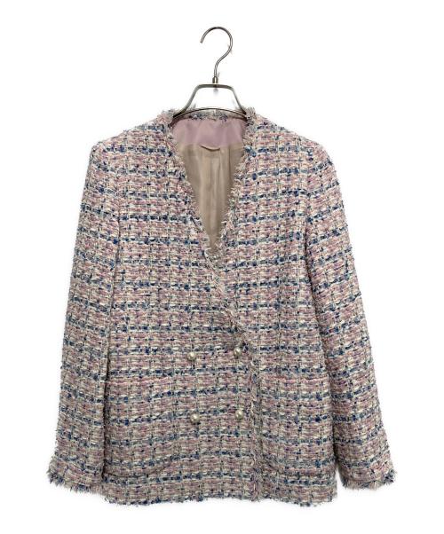 ANAYI（アナイ）ANAYI (アナイ) ツイードジャケット ピンク サイズ:36の古着・服飾アイテム